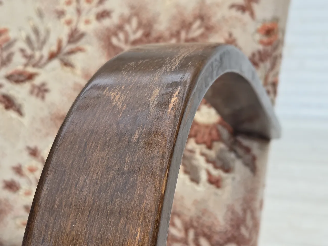 Danish Art Deco armchair  velour, beech wood, 1950s 6