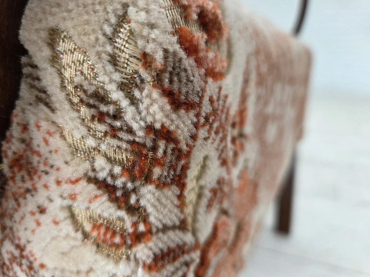 Danish Art Deco armchair  velour, beech wood, 1950s 10