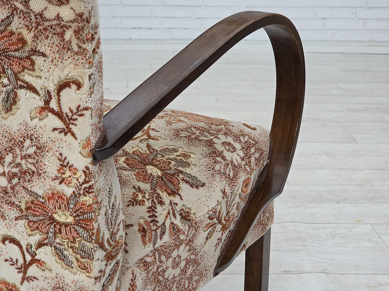 Danish Art Deco armchair  velour, beech wood, 1950s 12