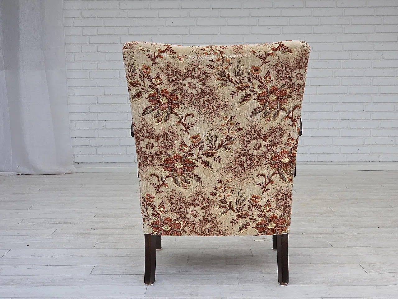Danish Art Deco armchair  velour, beech wood, 1950s 13
