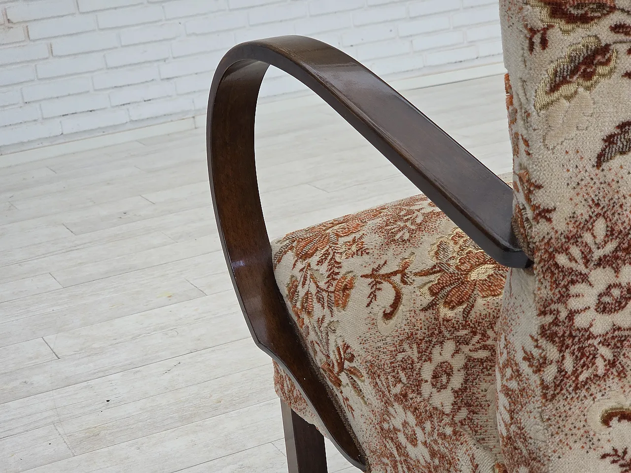 Danish Art Deco armchair  velour, beech wood, 1950s 14