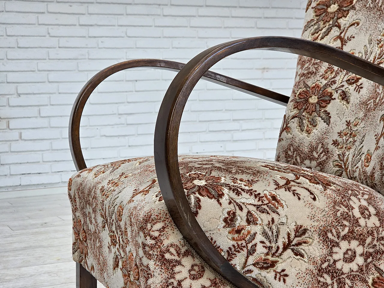 Danish Art Deco armchair  velour, beech wood, 1950s 17