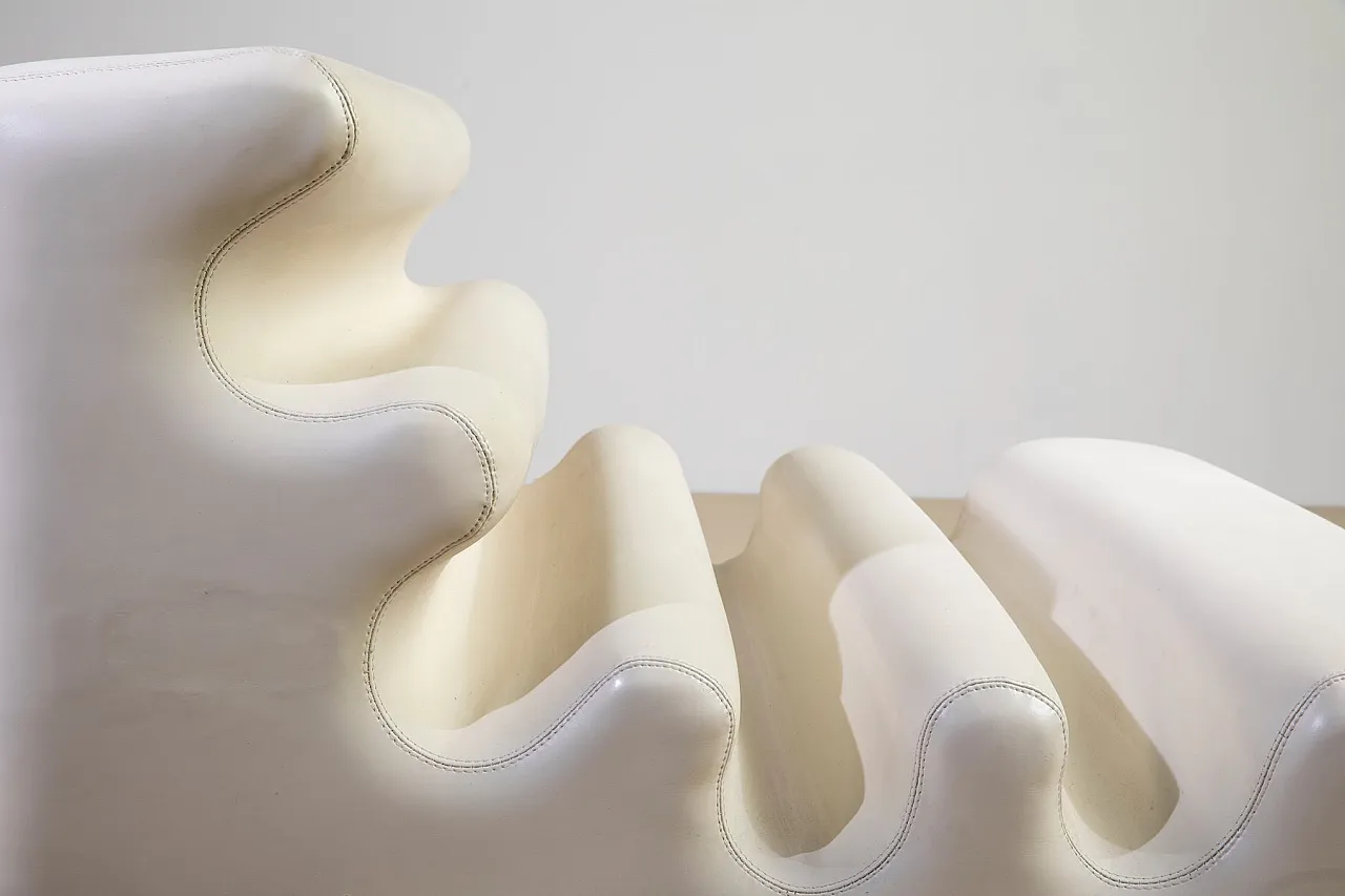 Karelia armchair in white vinyl by Liisi Beckmann for Zanotta, 1960s 4