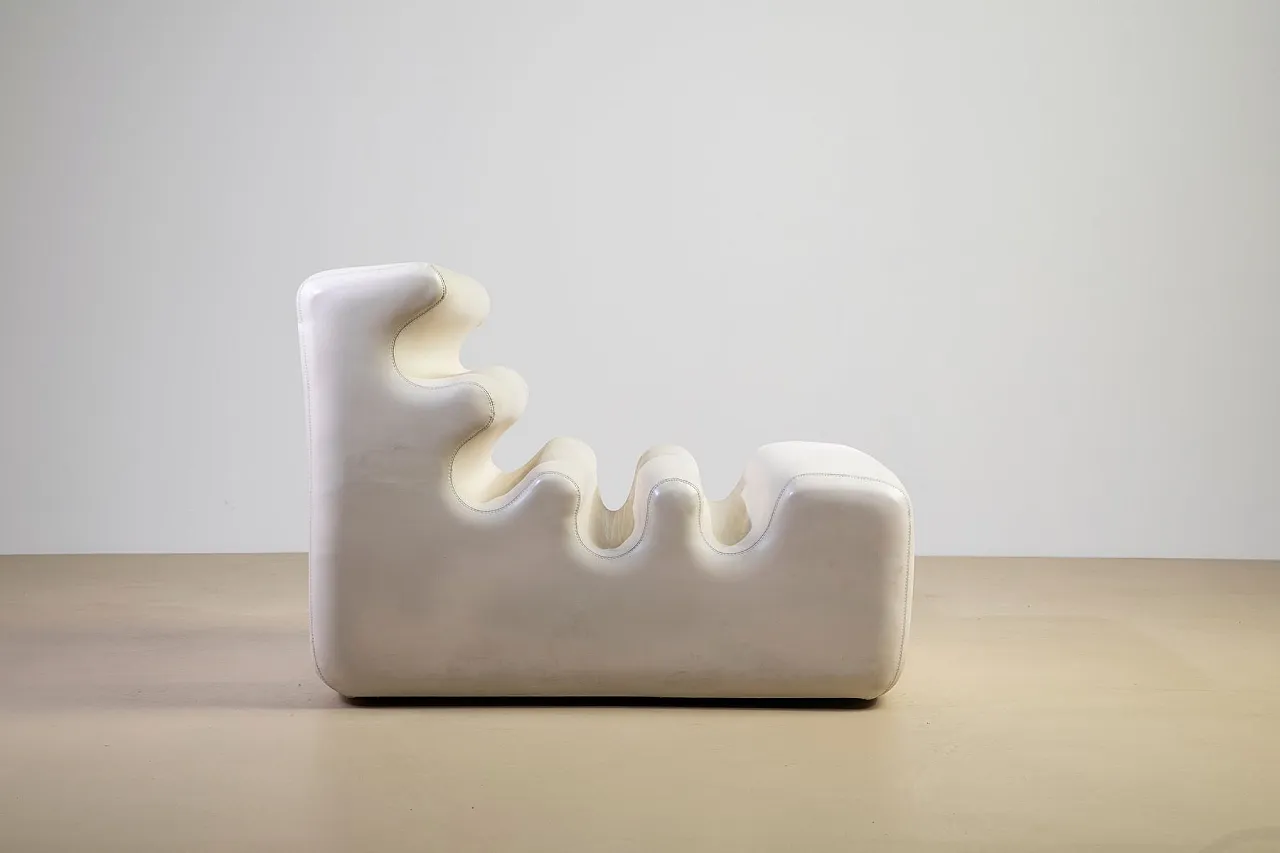 Karelia armchair in white vinyl by Liisi Beckmann for Zanotta, 1960s 6