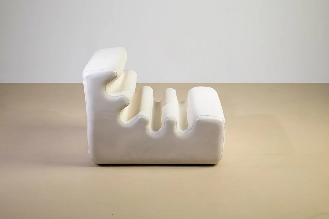 Karelia armchair in white vinyl by Liisi Beckmann for Zanotta, 1960s 7