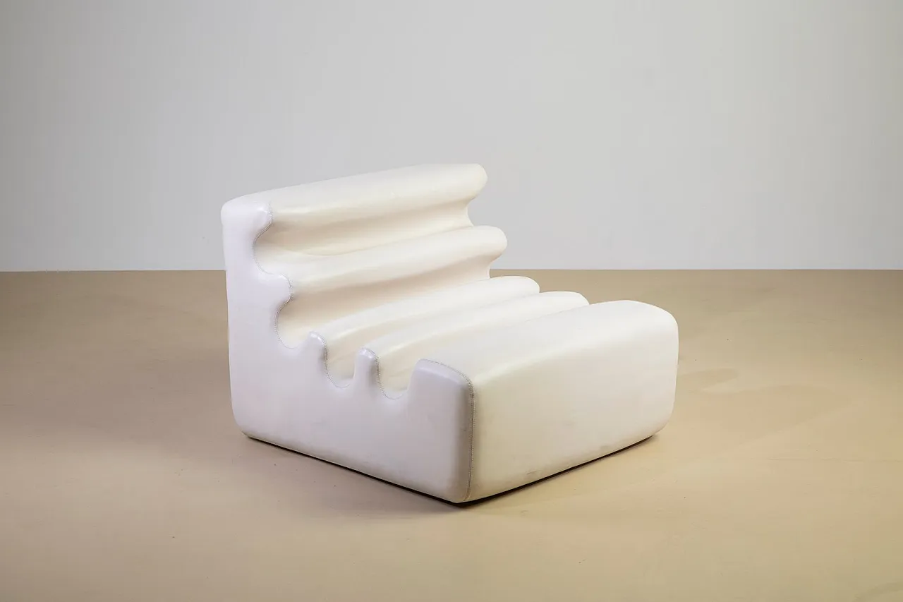 Karelia armchair in white vinyl by Liisi Beckmann for Zanotta, 1960s 8