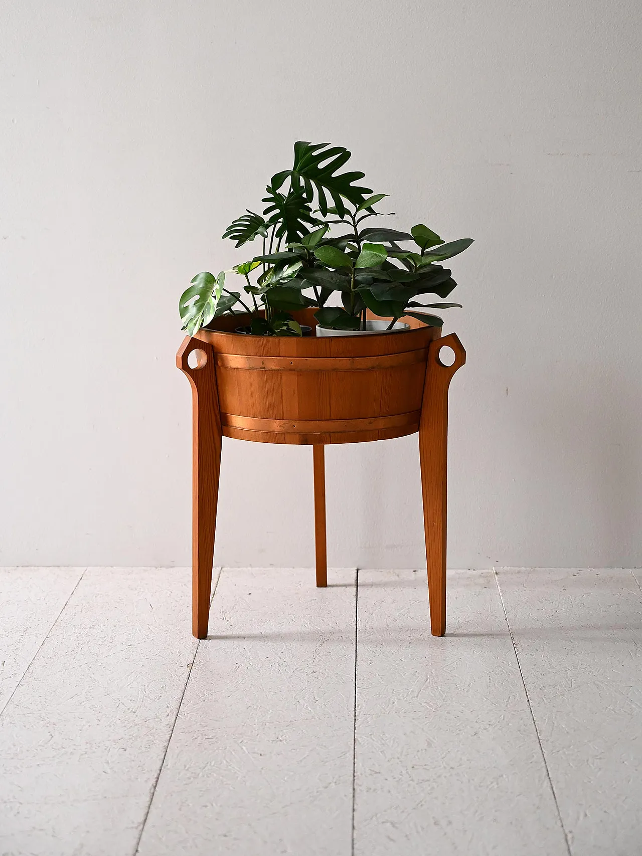 Portafiori scandinavo in teak, anni ’60 1