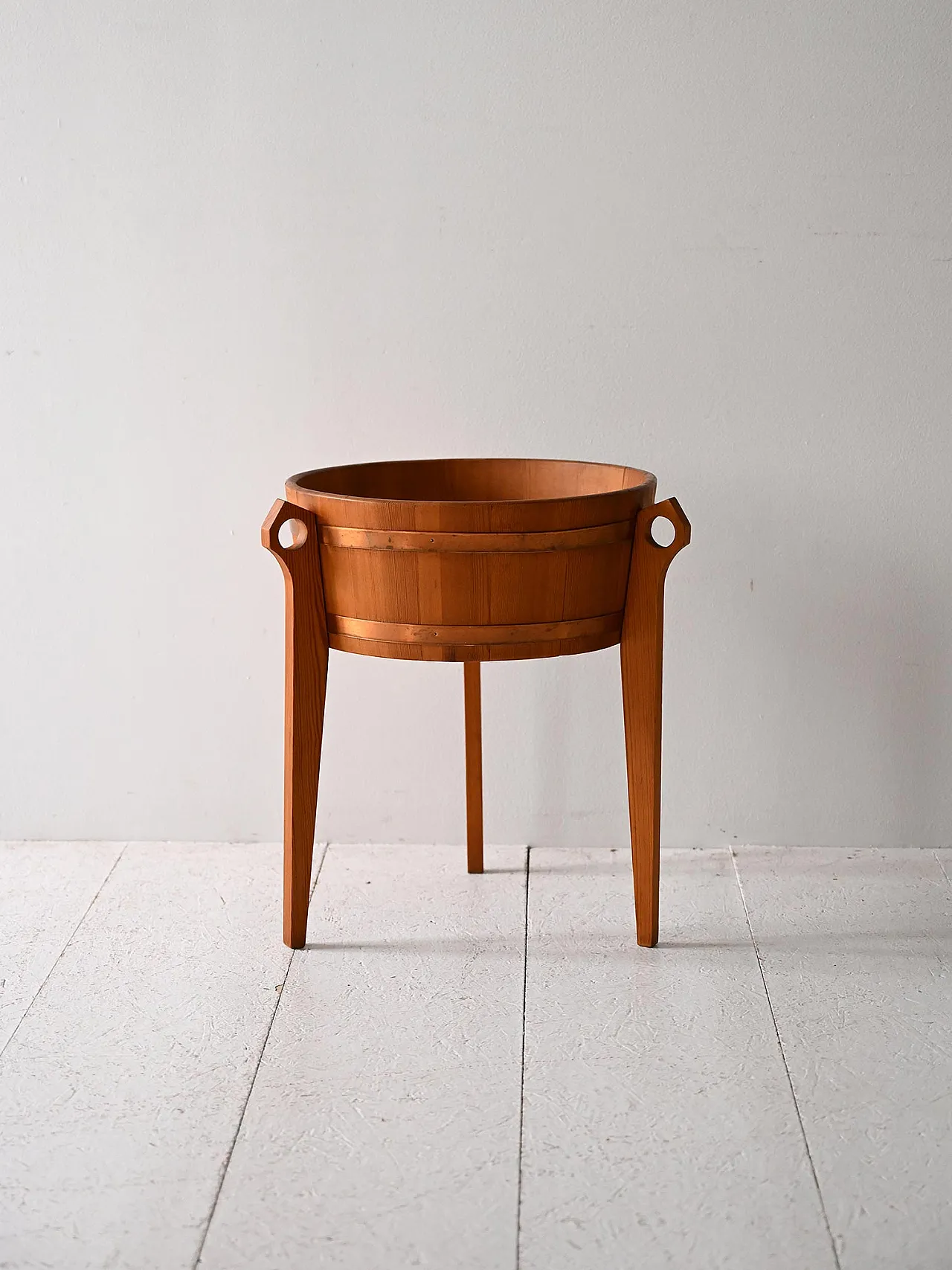 Portafiori scandinavo in teak, anni ’60 2