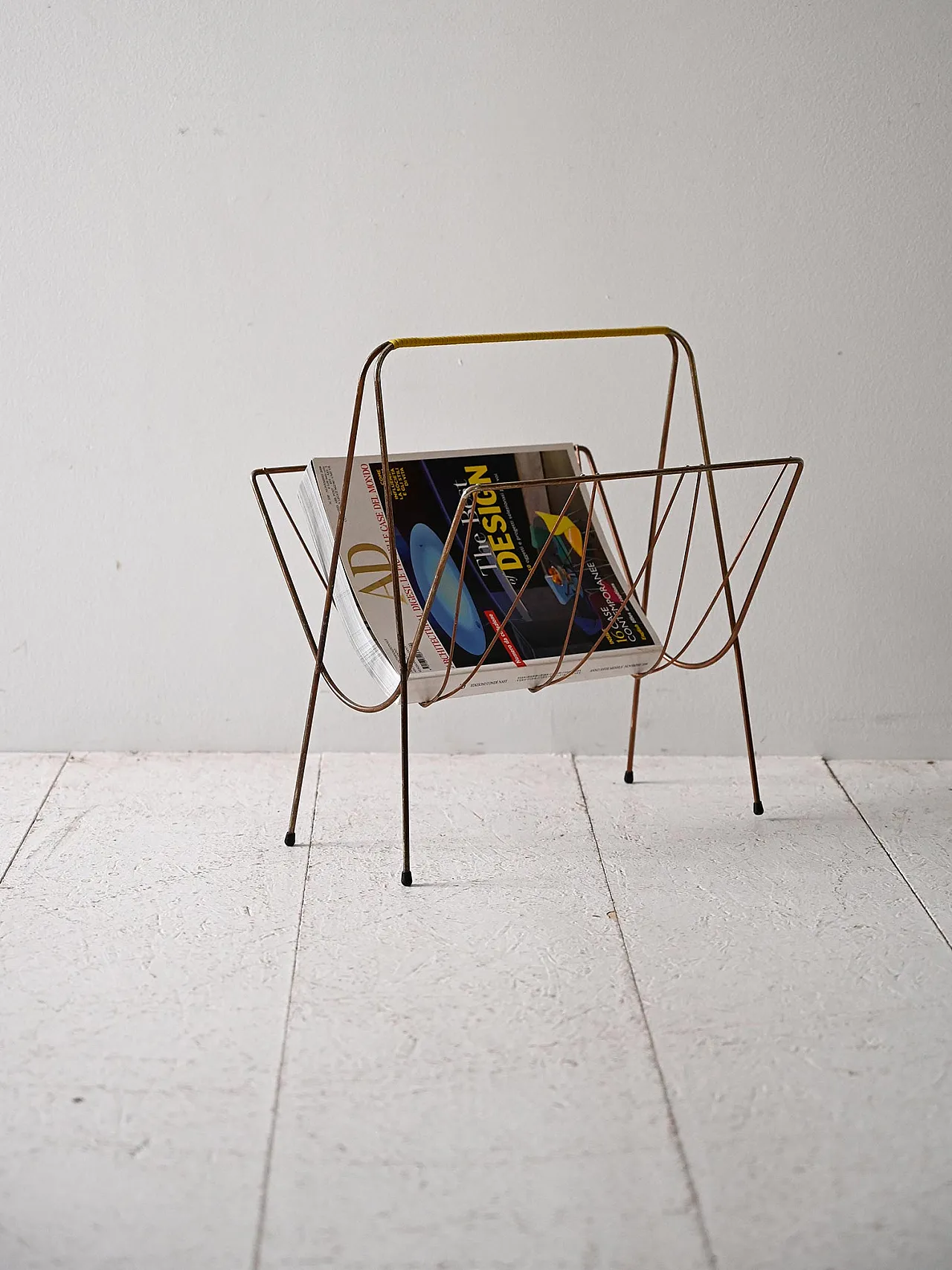 Scandinavian metal magazine rack, 1960s 1