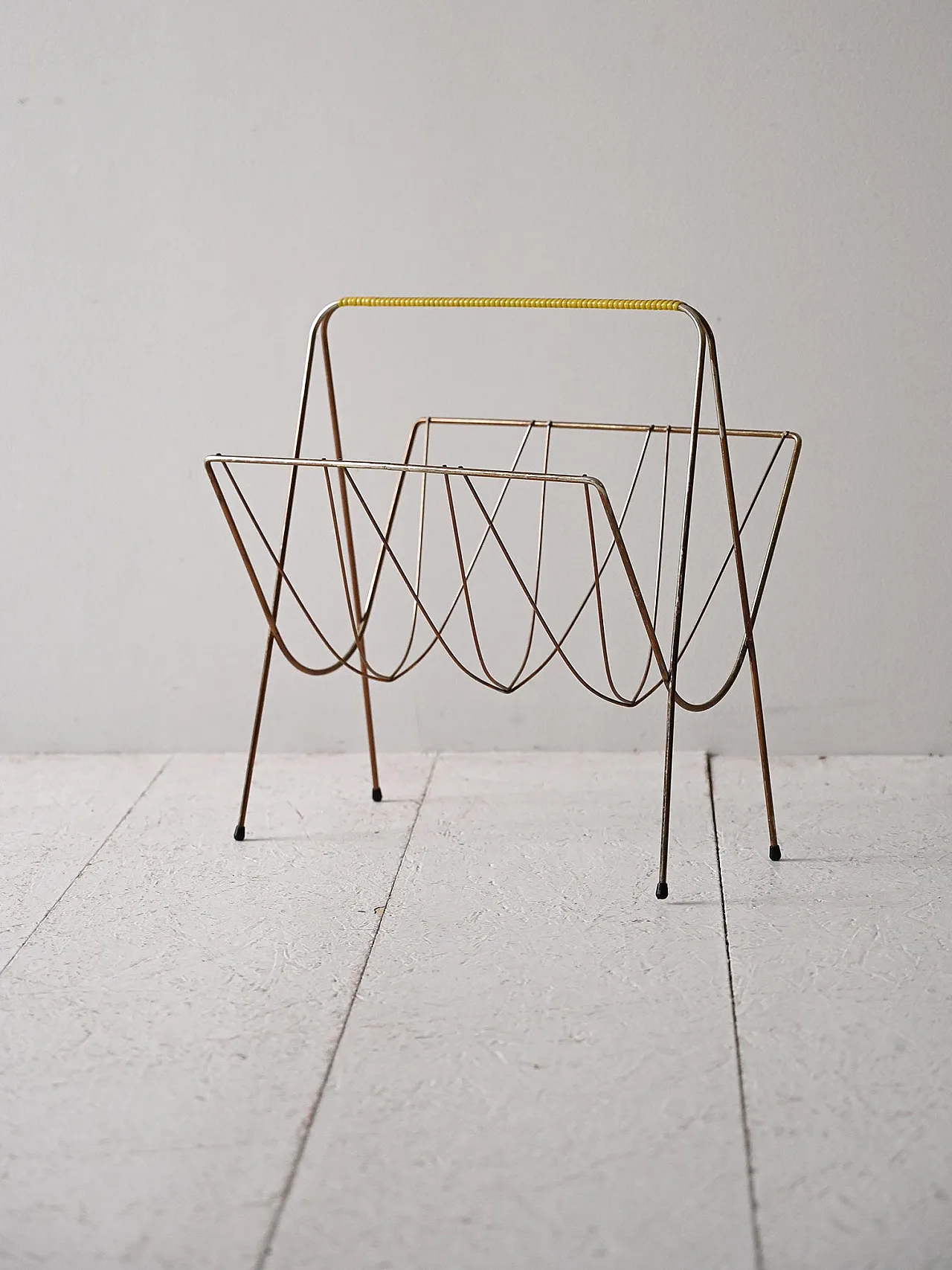 Scandinavian metal magazine rack, 1960s 3