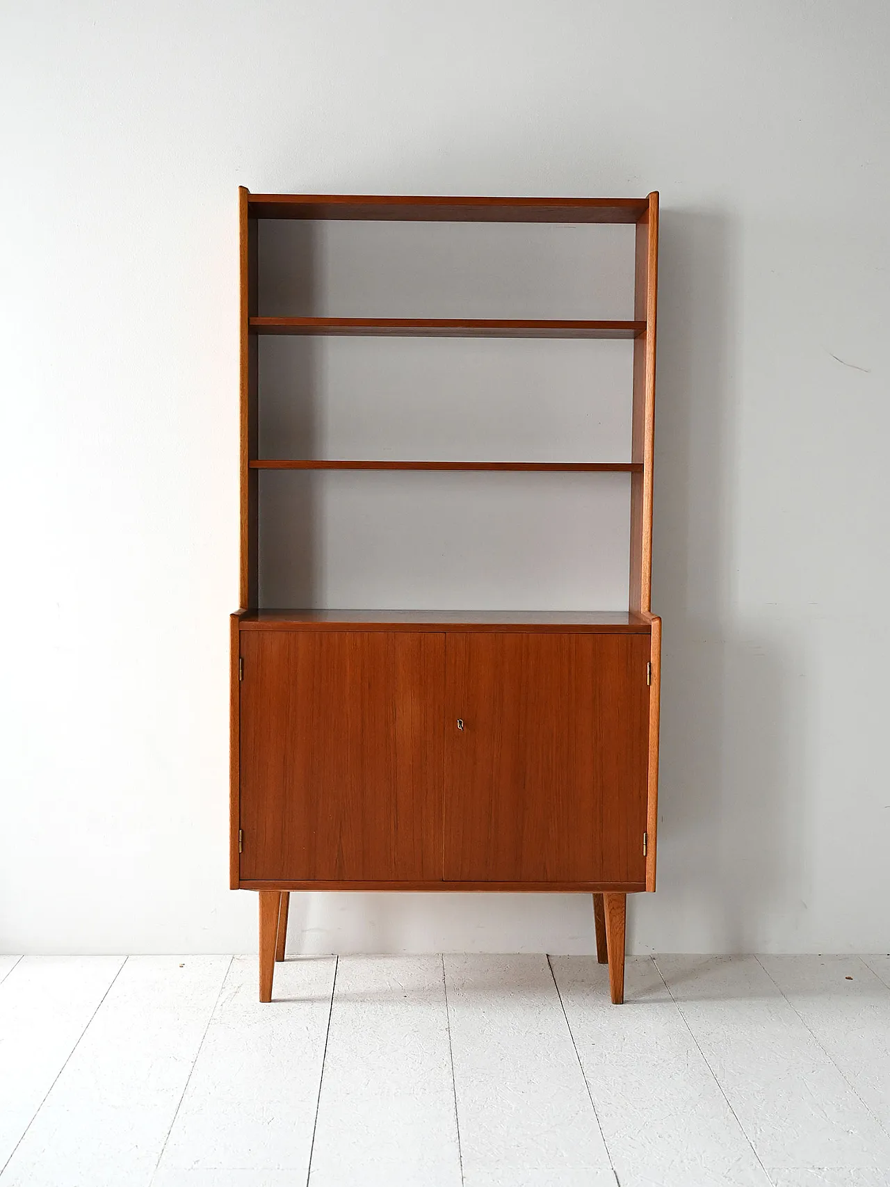 Scandinavian library with doors and shelves, 1960s 2