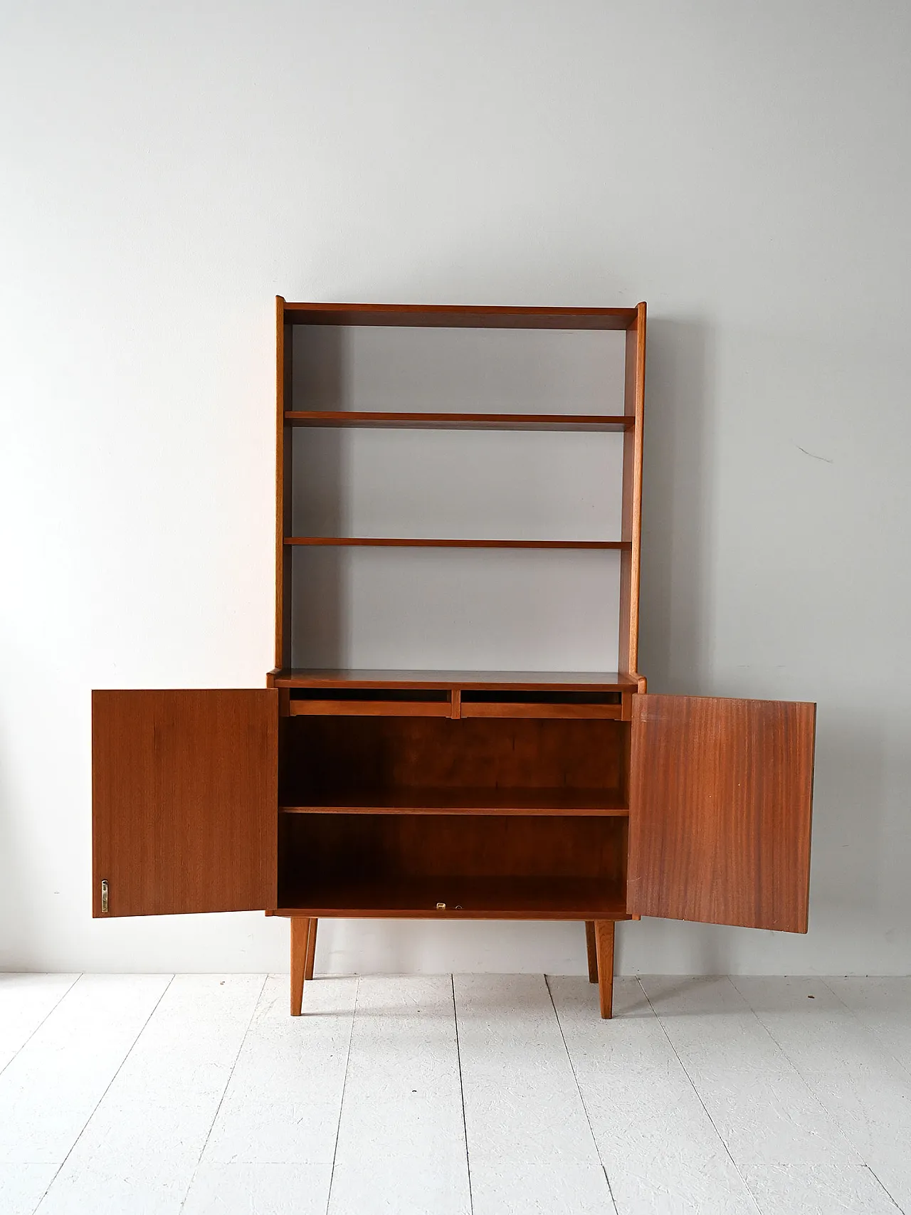 Scandinavian library with doors and shelves, 1960s 3
