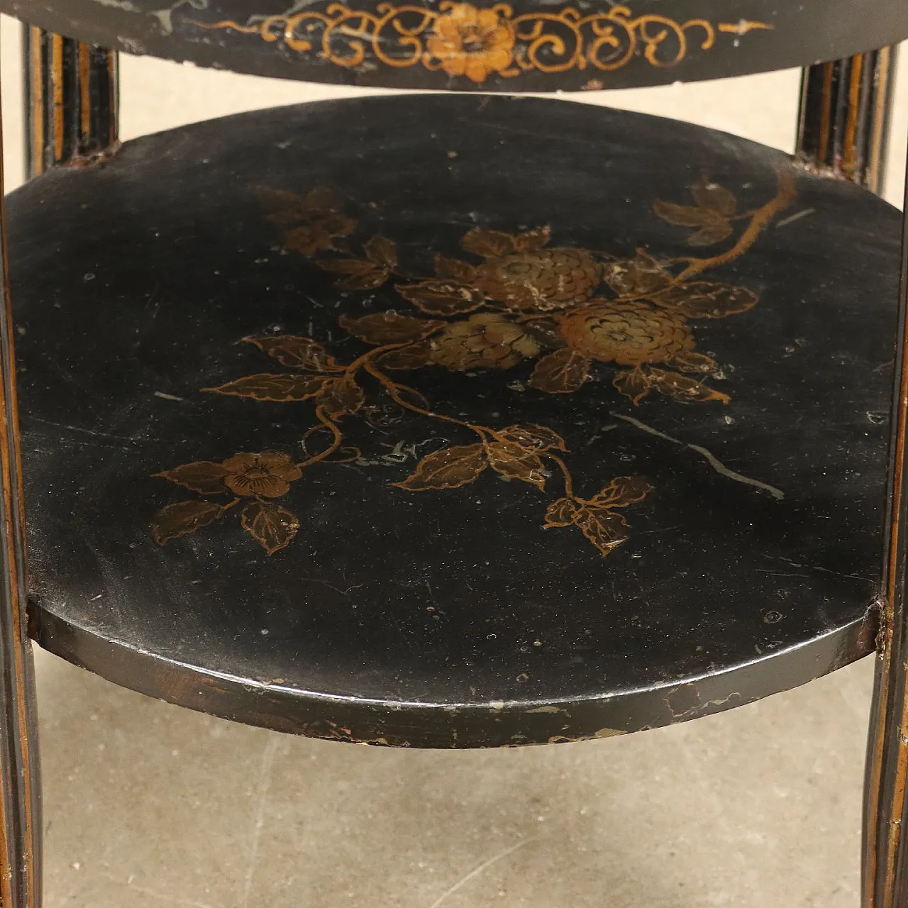Black lacquered wooden coffee table, early 20th century 7