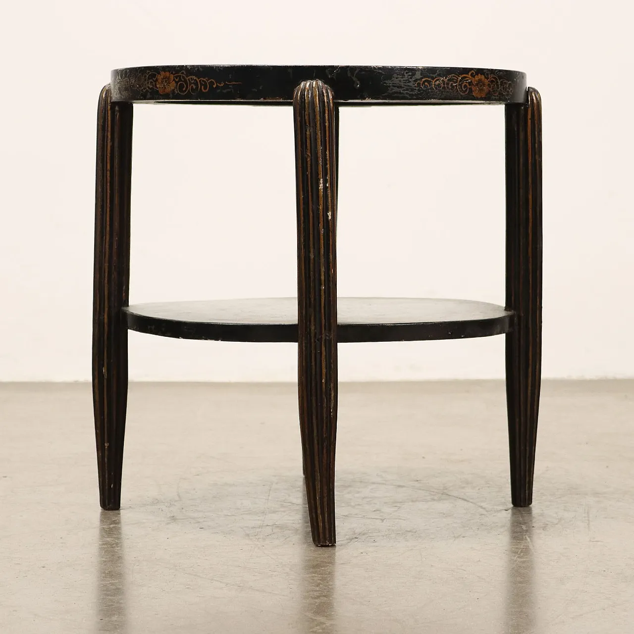 Black lacquered wooden coffee table, early 20th century 9