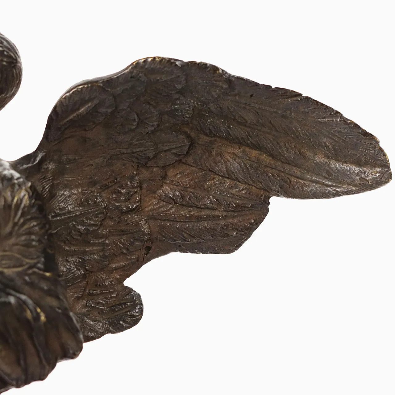 Bronze Winged Victory sculpture with marble base, 1930s 4