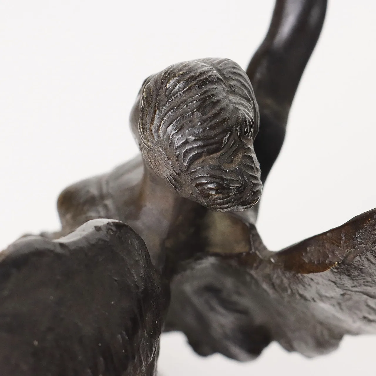 Bronze Winged Victory sculpture with marble base, 1930s 8