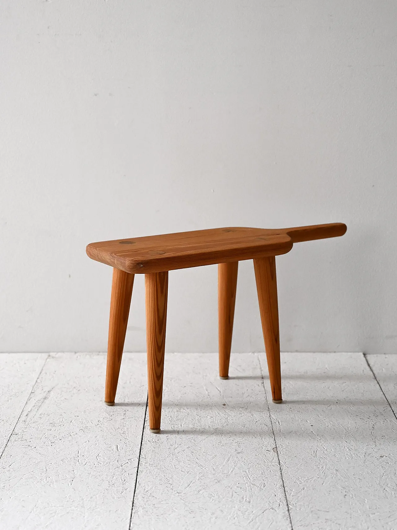 Scandinavian stool in larch, 1950s 1