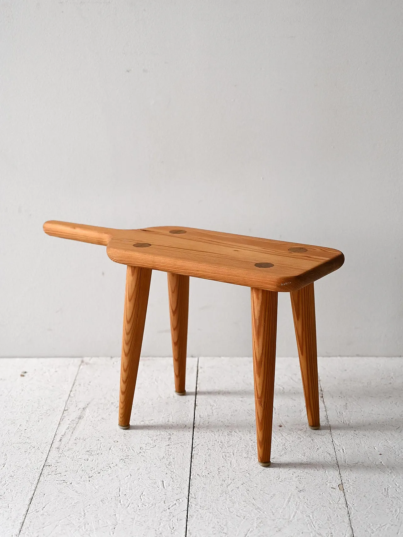 Scandinavian stool in larch, 1950s 2