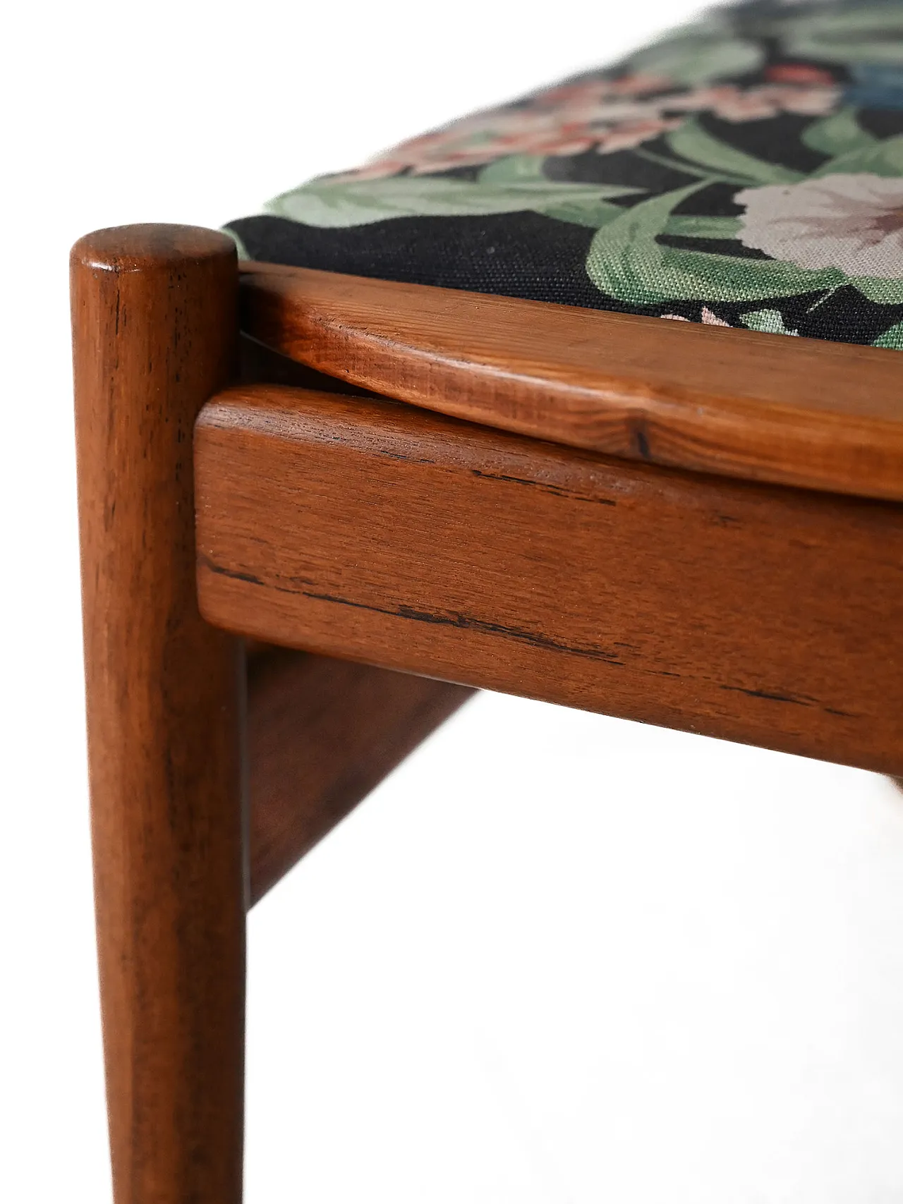 Scoginavo footrest with Josef Frank fabric, 1950s 4