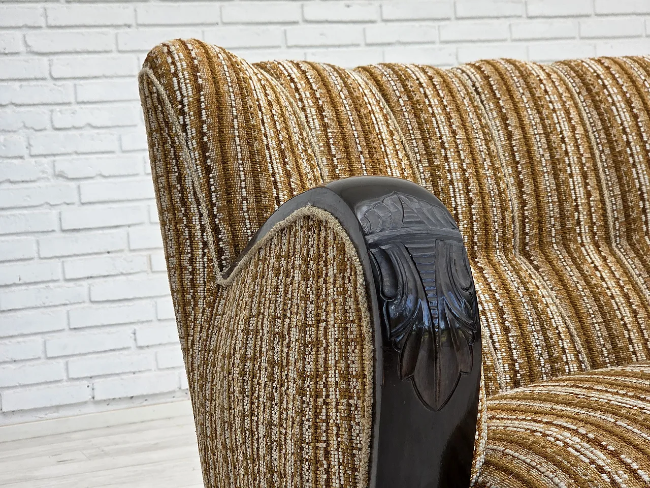 Danish 3 seater wool sofa, 1960s 3