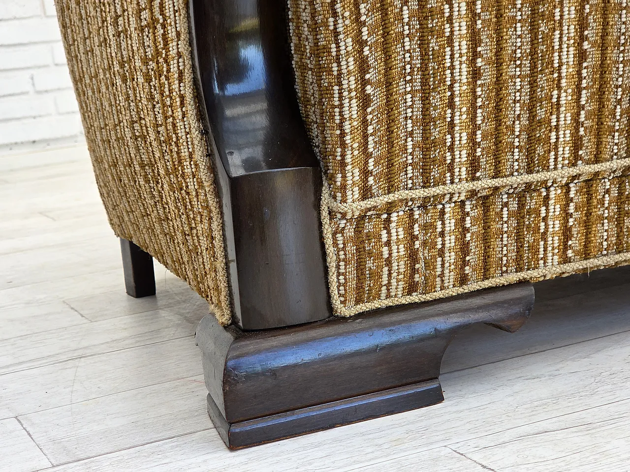 Danish 3 seater wool sofa, 1960s 4