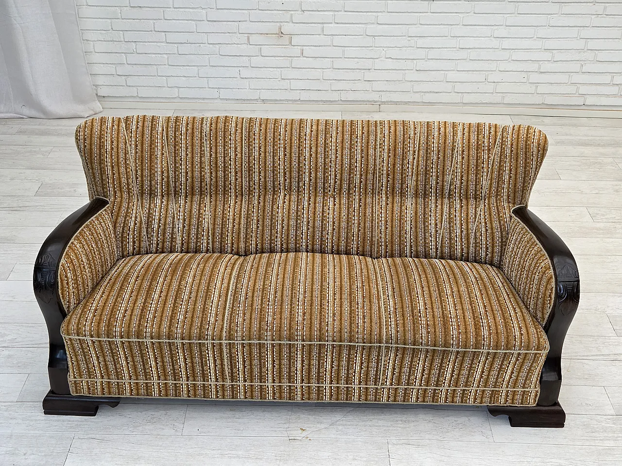 Danish 3 seater wool sofa, 1960s 7