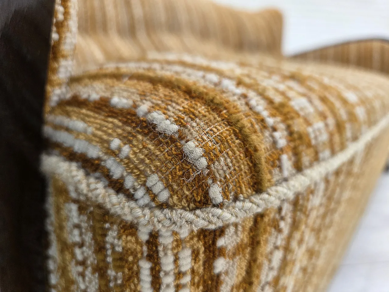 Danish 3 seater wool sofa, 1960s 8