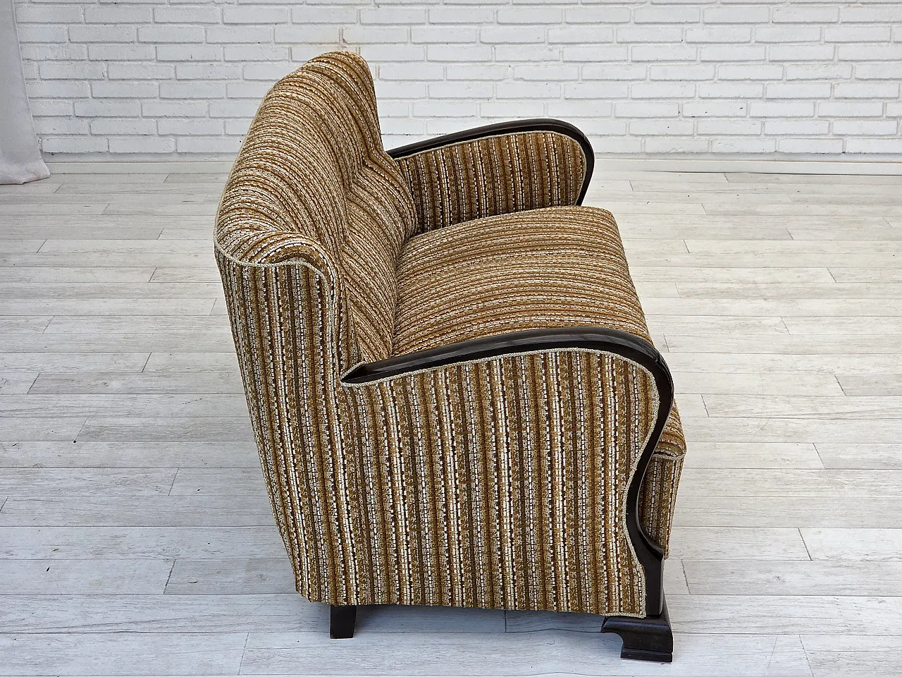 Danish 3 seater wool sofa, 1960s 9