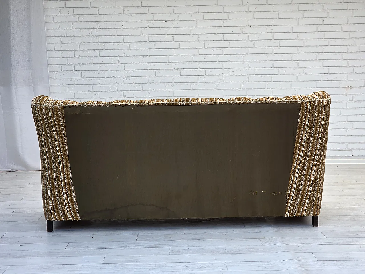 Danish 3 seater wool sofa, 1960s 11