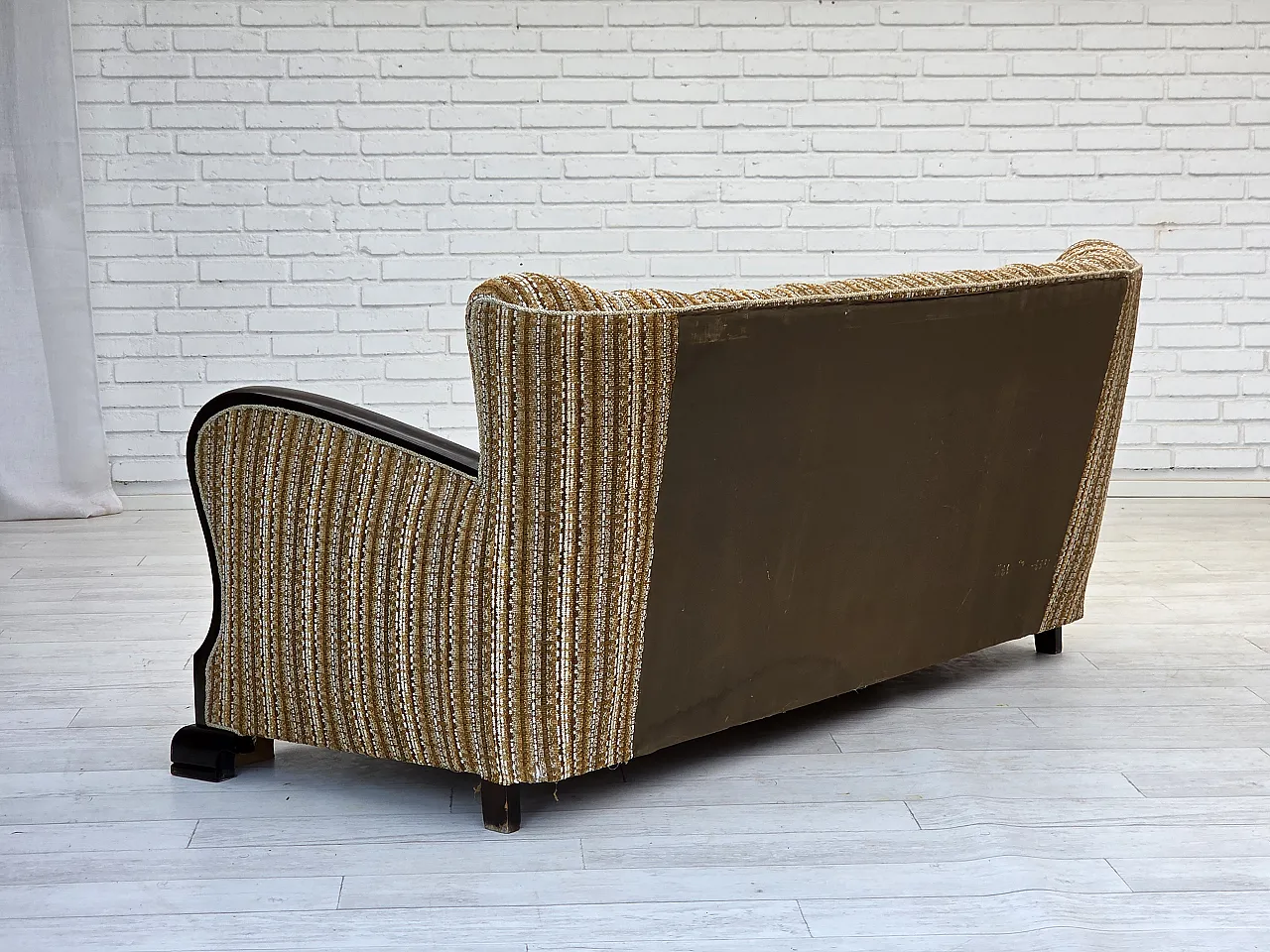Danish 3 seater wool sofa, 1960s 13