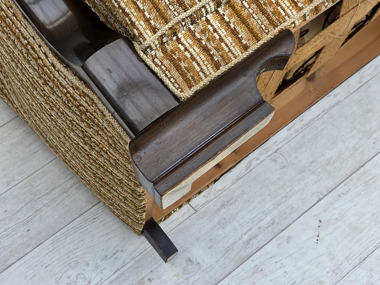 Danish 3 seater wool sofa, 1960s 18