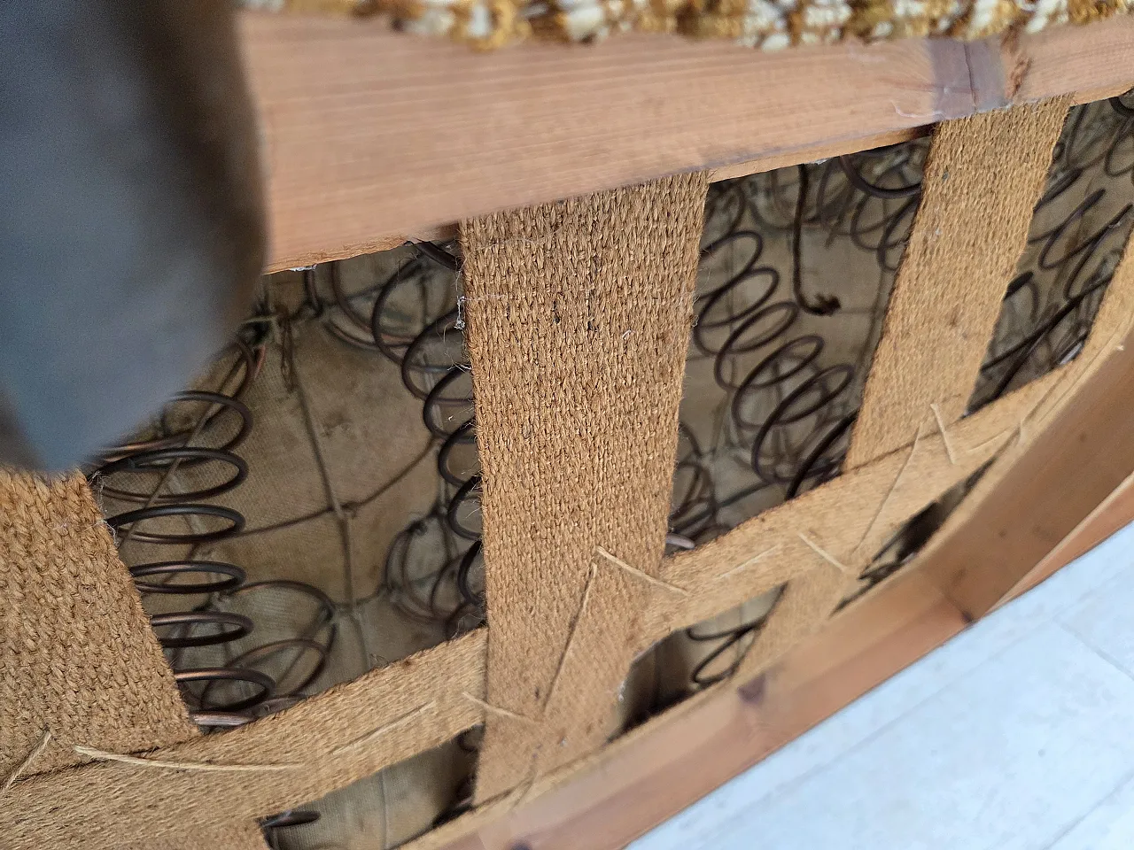 Danish 3 seater wool sofa, 1960s 19