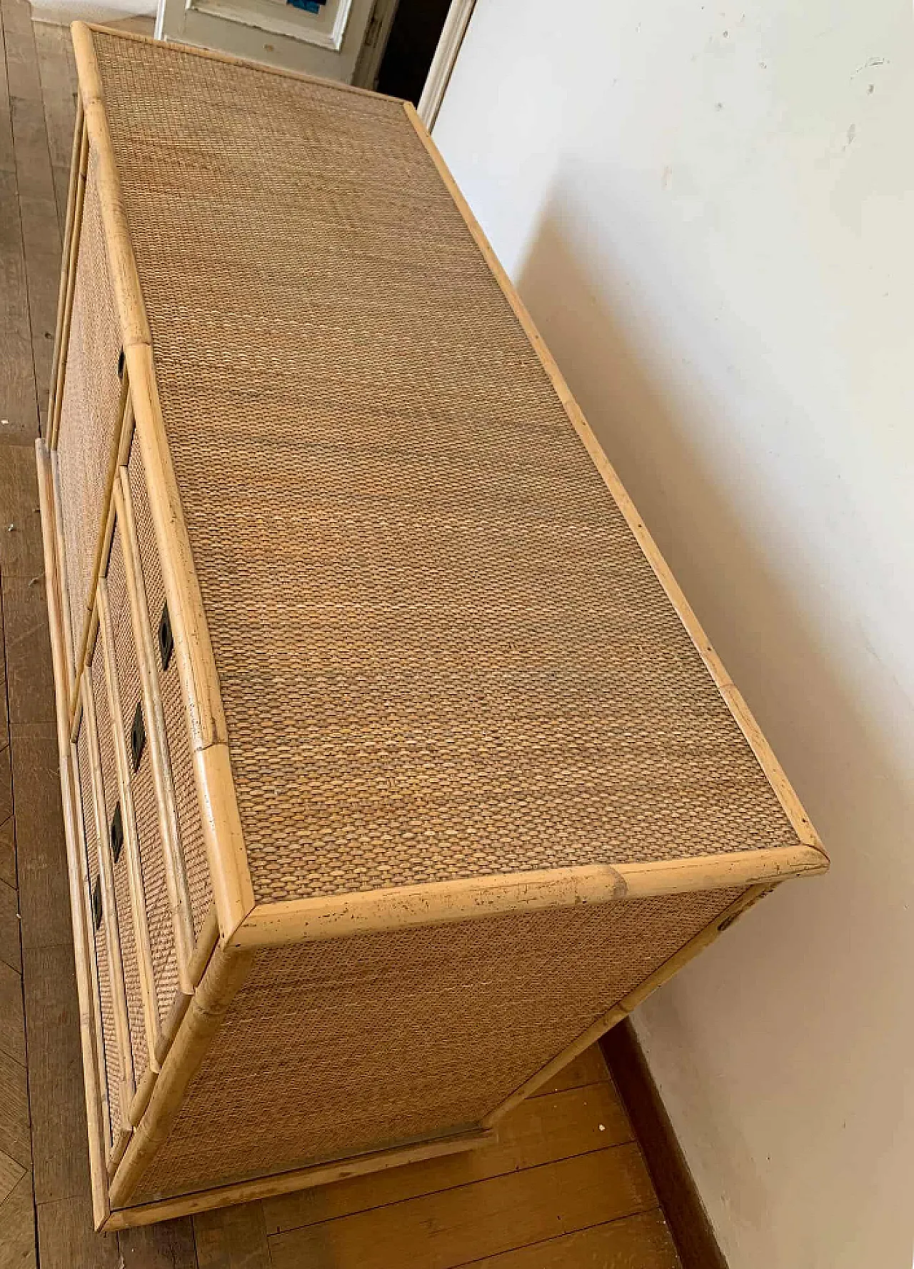 Wicker chest of drawers by Dal Vera, 70s 2