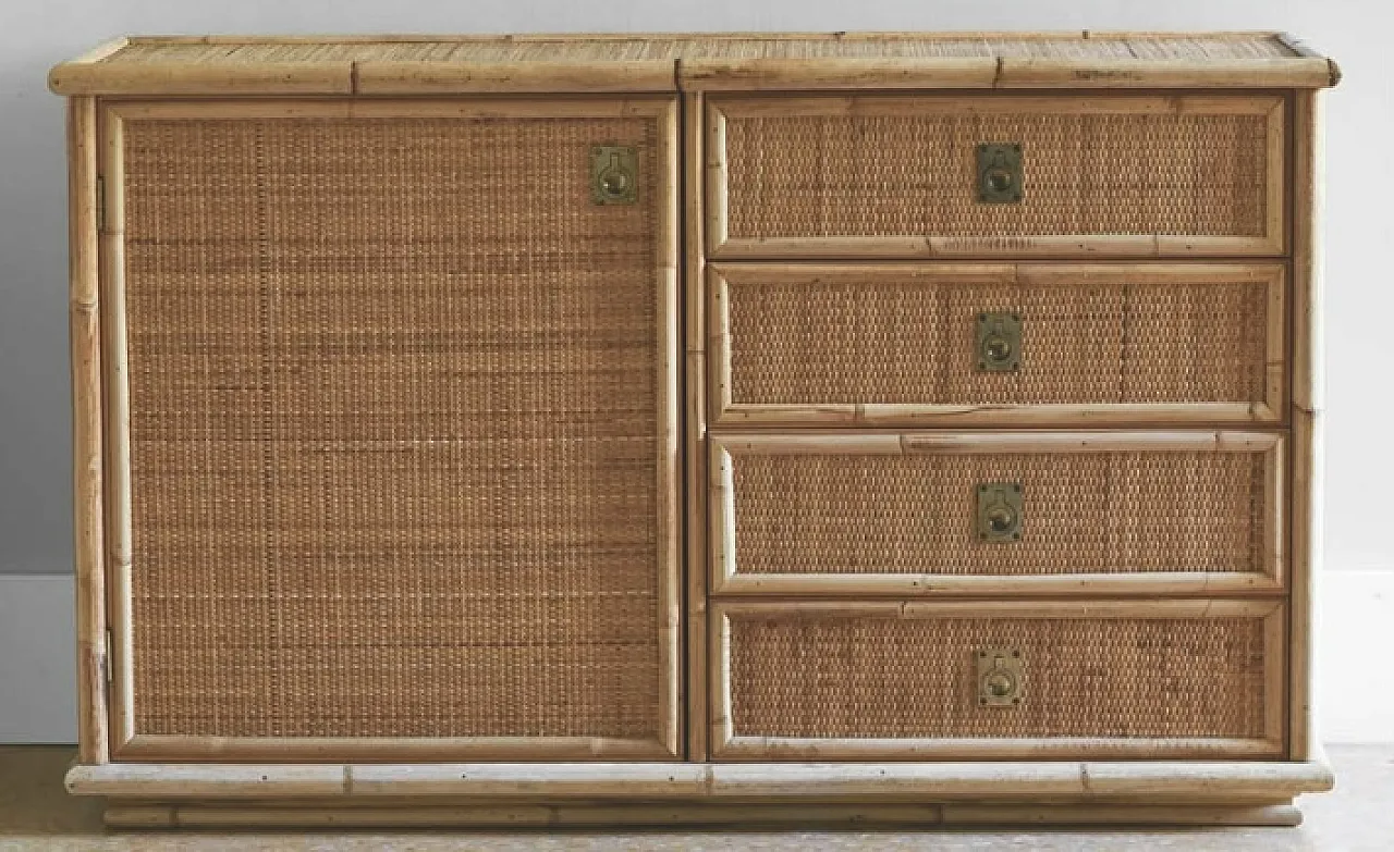 Wicker chest of drawers by Dal Vera, 70s 3