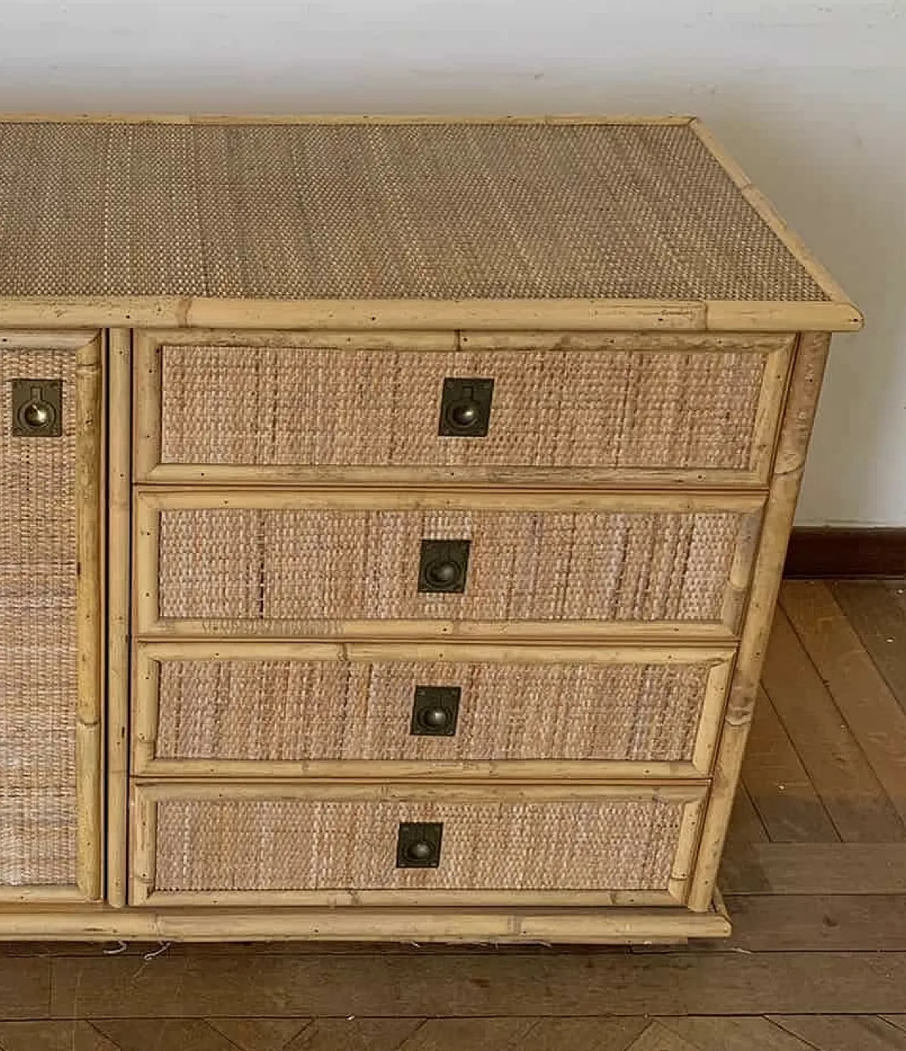 Wicker chest of drawers by Dal Vera, 70s 4