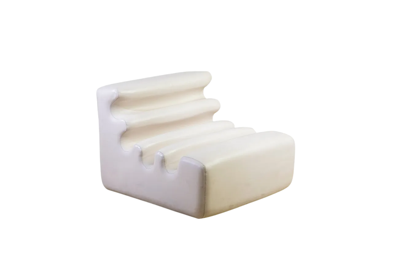 Karelia armchair in white vinyl by Liisi Beckmann for Zanotta, 1960s 9