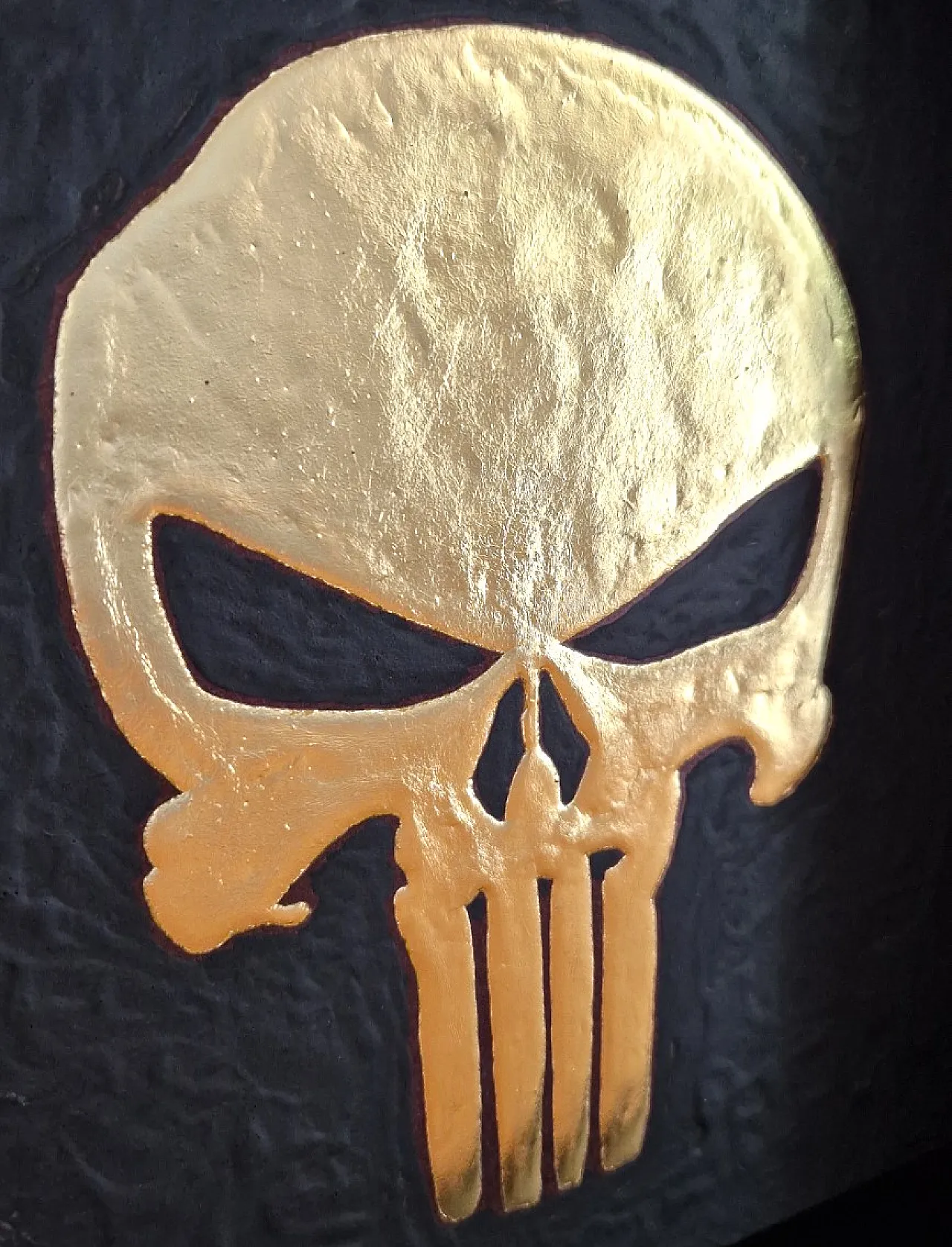 Punisher skull 23kt gold plated artwork in frame 80s and 90s art 2