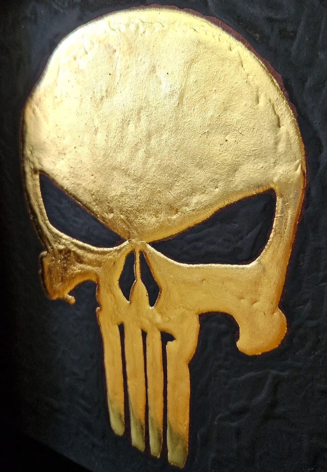 Punisher skull 23kt gold plated artwork in frame 80s and 90s art 4