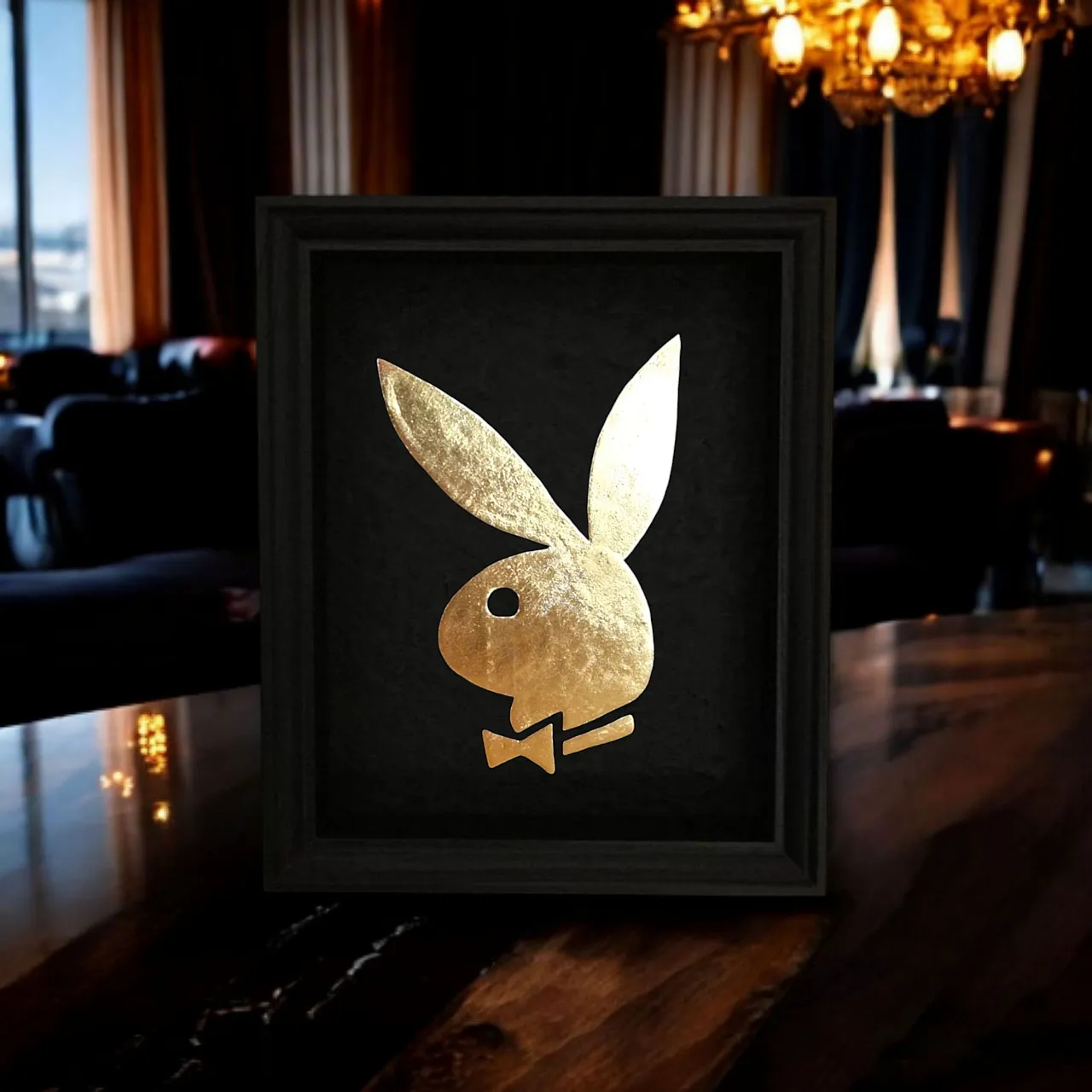 Playboy bunny 23kt gold plated in frame 80s and 90s collection 1