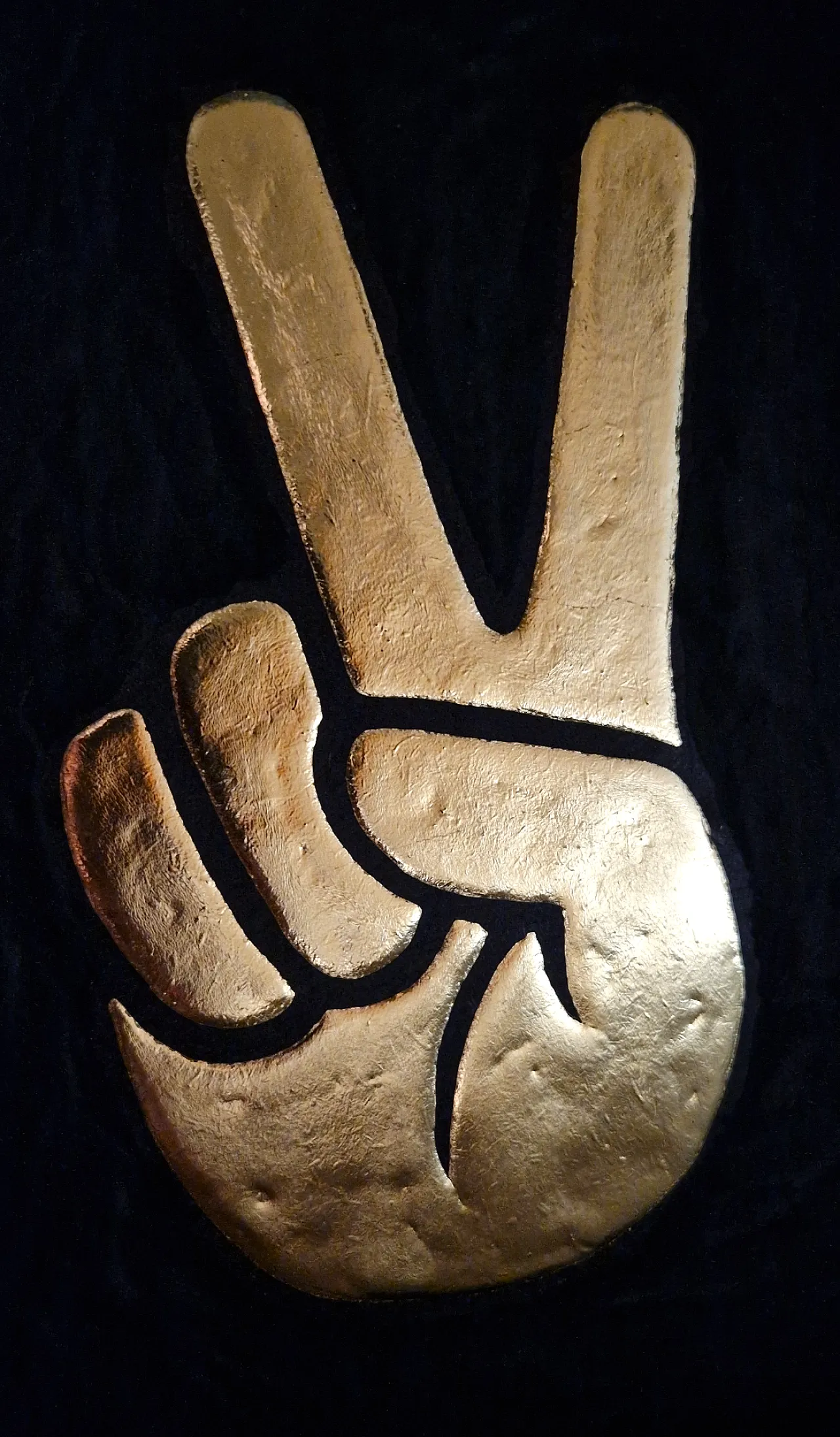 Peace handsign 23kt gold plated in frame PopArt collection 2