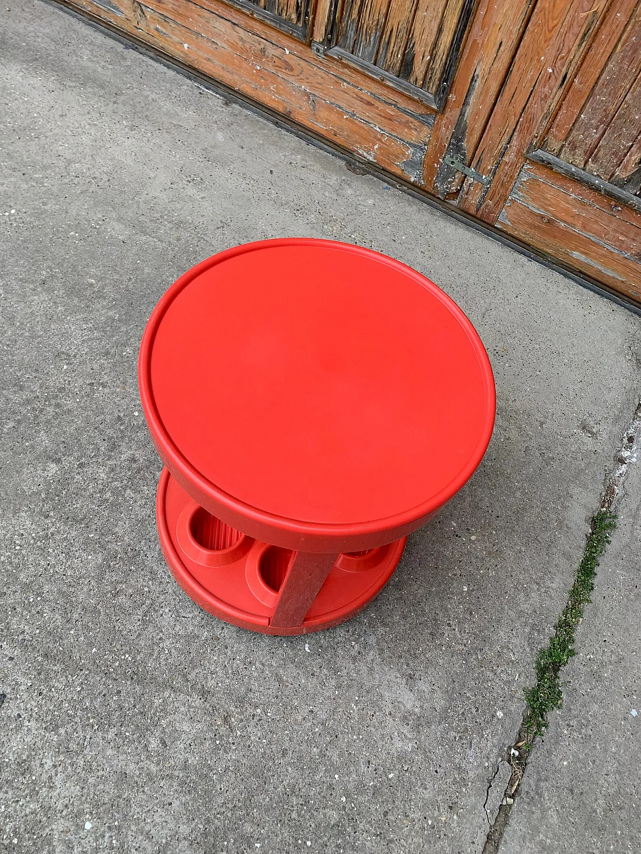 Carrello bar in plastica rossa, anni '70 6