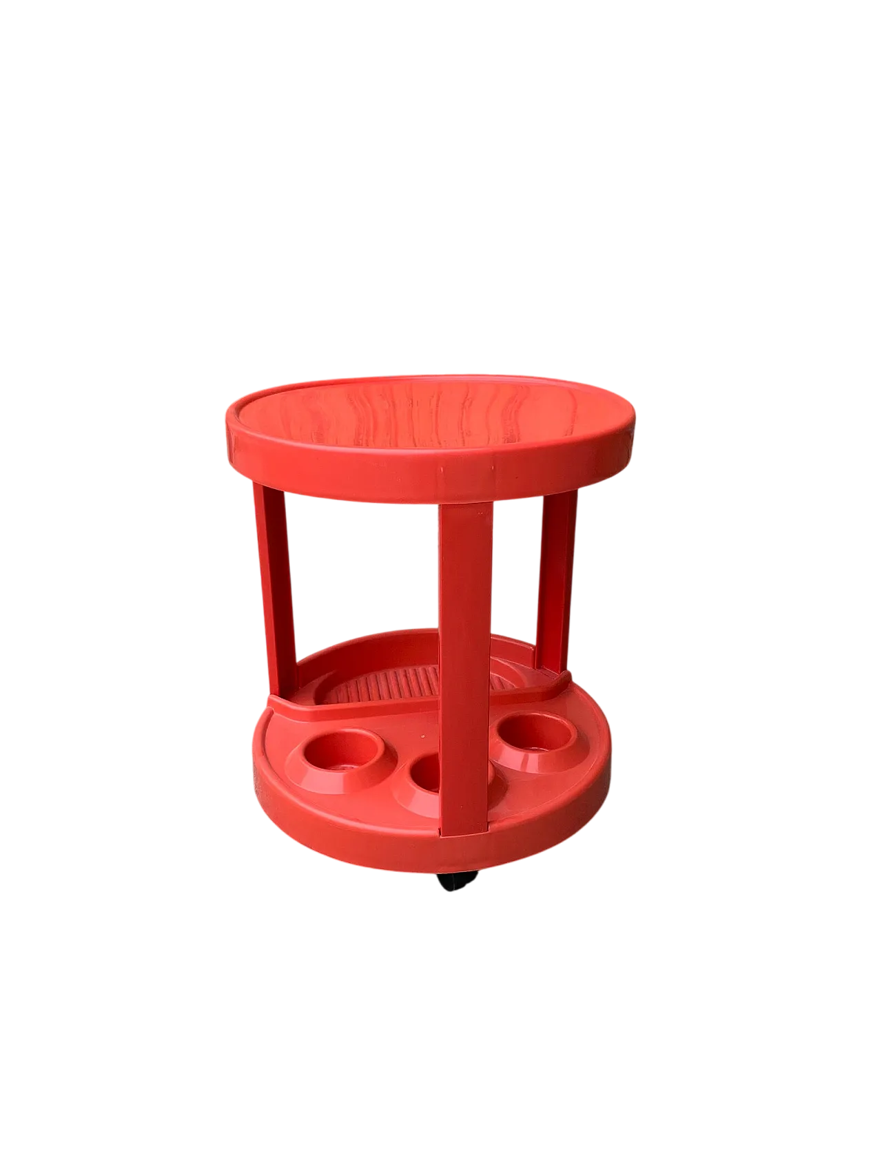 Carrello bar in plastica rossa, anni '70 12