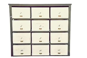 Cassettiera con 12 cassetti, anni 2000