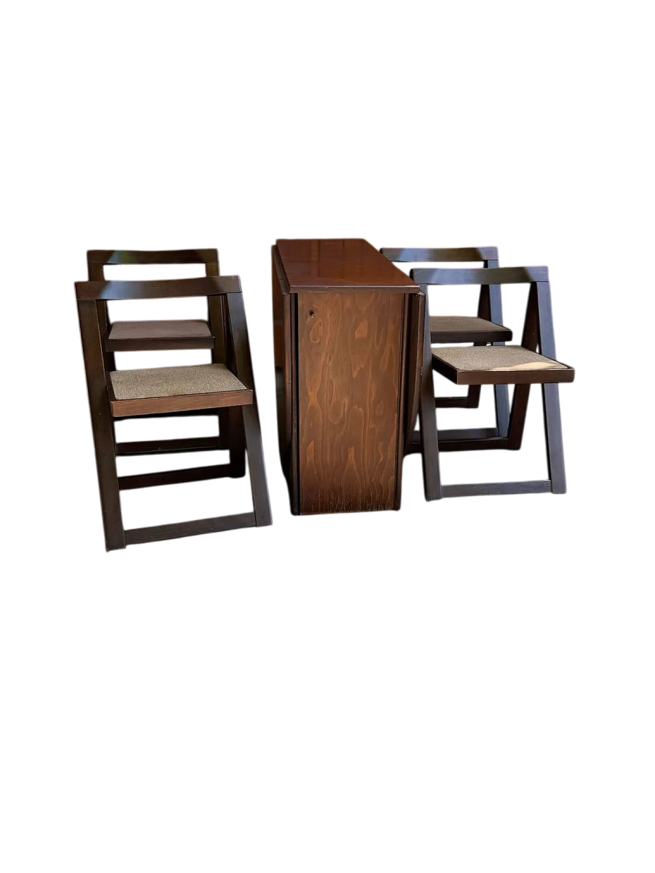 5 Folding chairs and drop-leaf dining table, 1960s 7