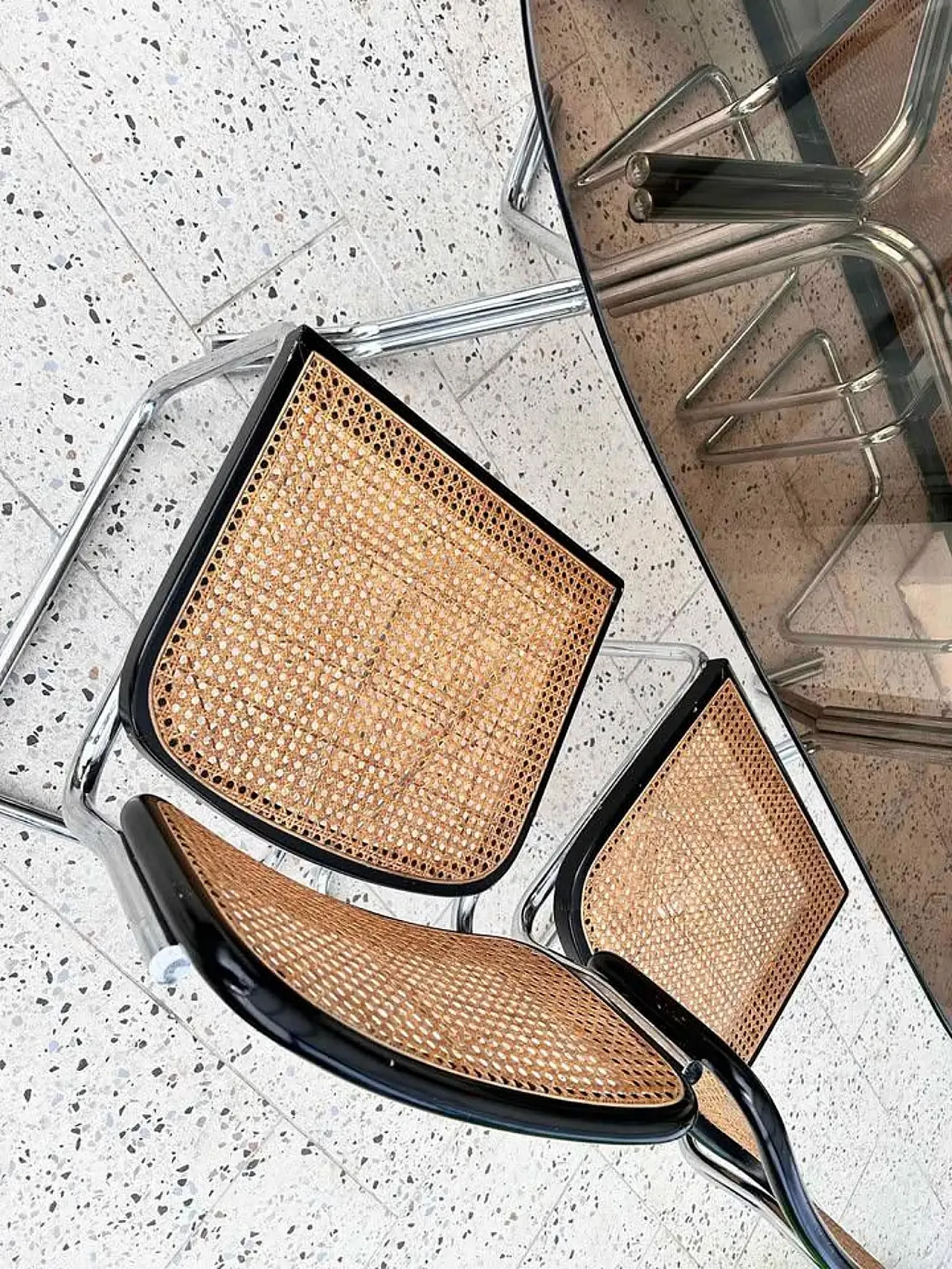 Tavolo con 4 sedie Cesca di Marcel Breuer per Gavina, anni '60 6