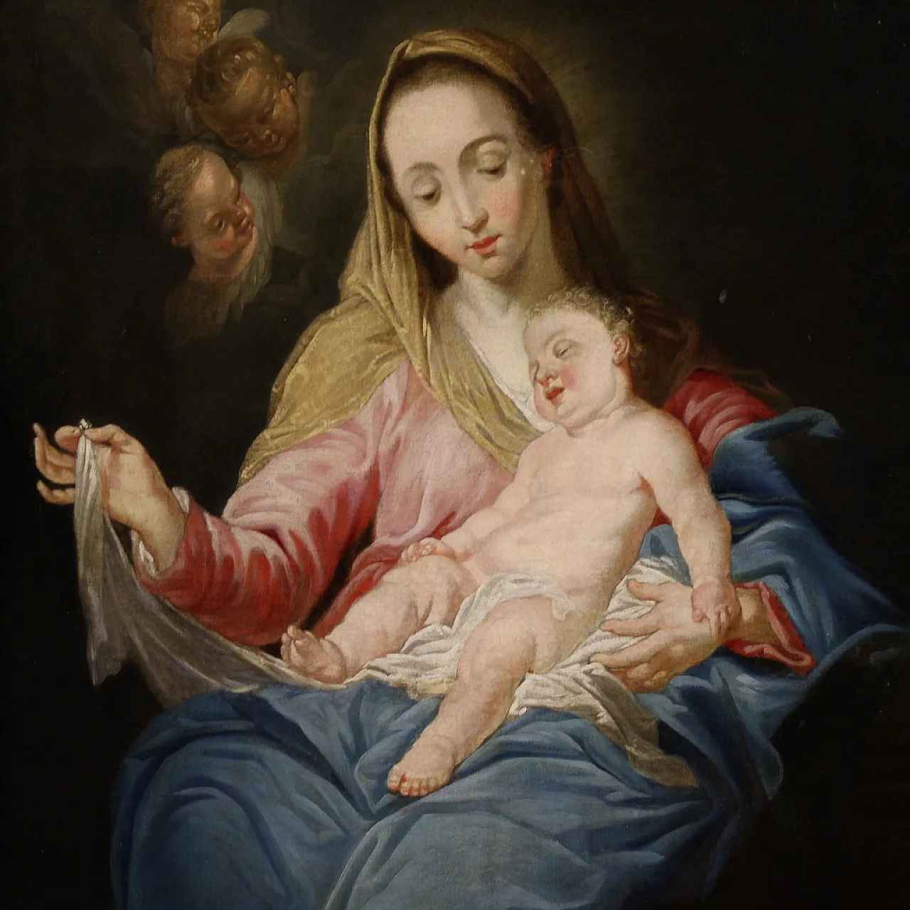 Religious painting  Madonna and Child, 18th century 3
