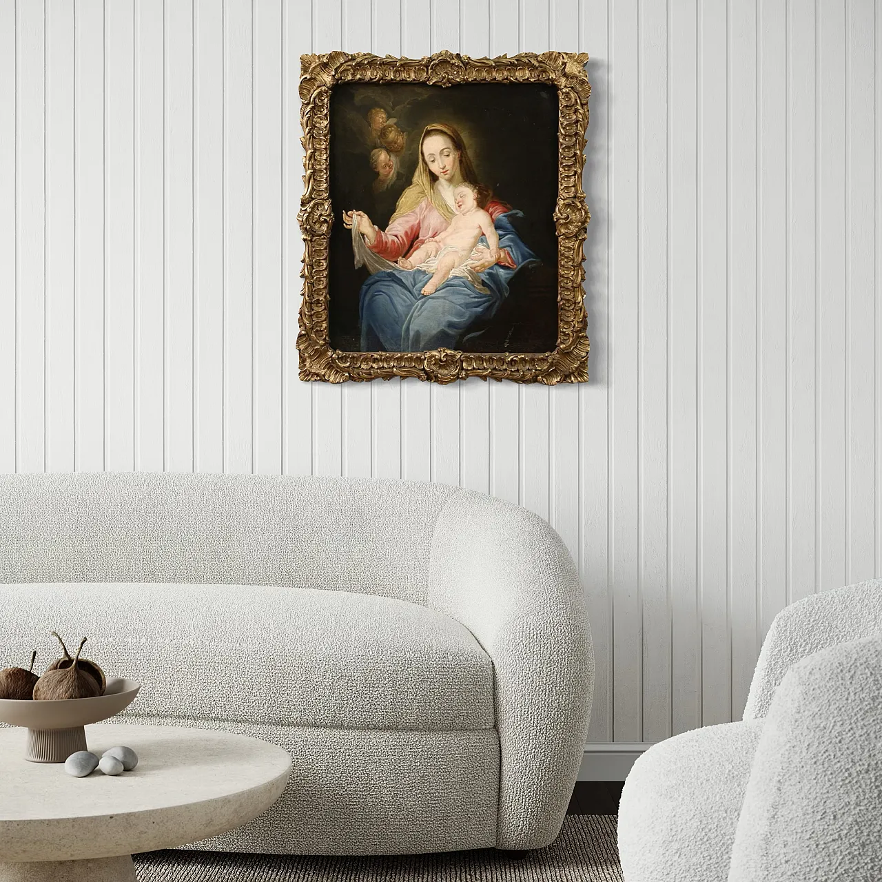 Religious painting  Madonna and Child, 18th century 9