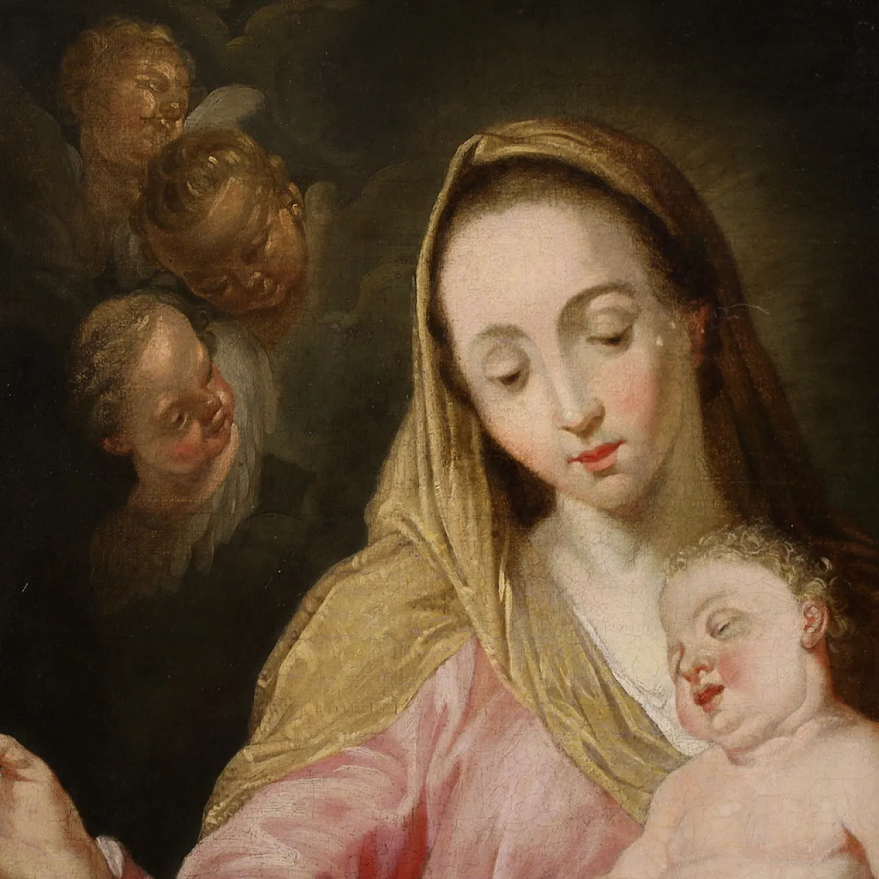 Religious painting  Madonna and Child, 18th century 11