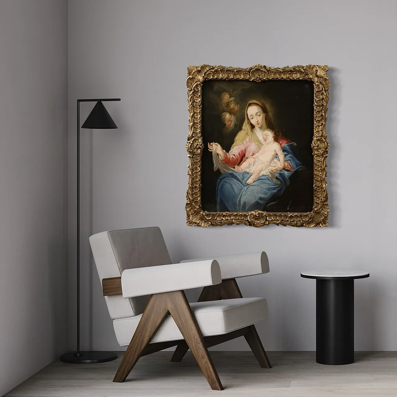 Religious painting  Madonna and Child, 18th century 13