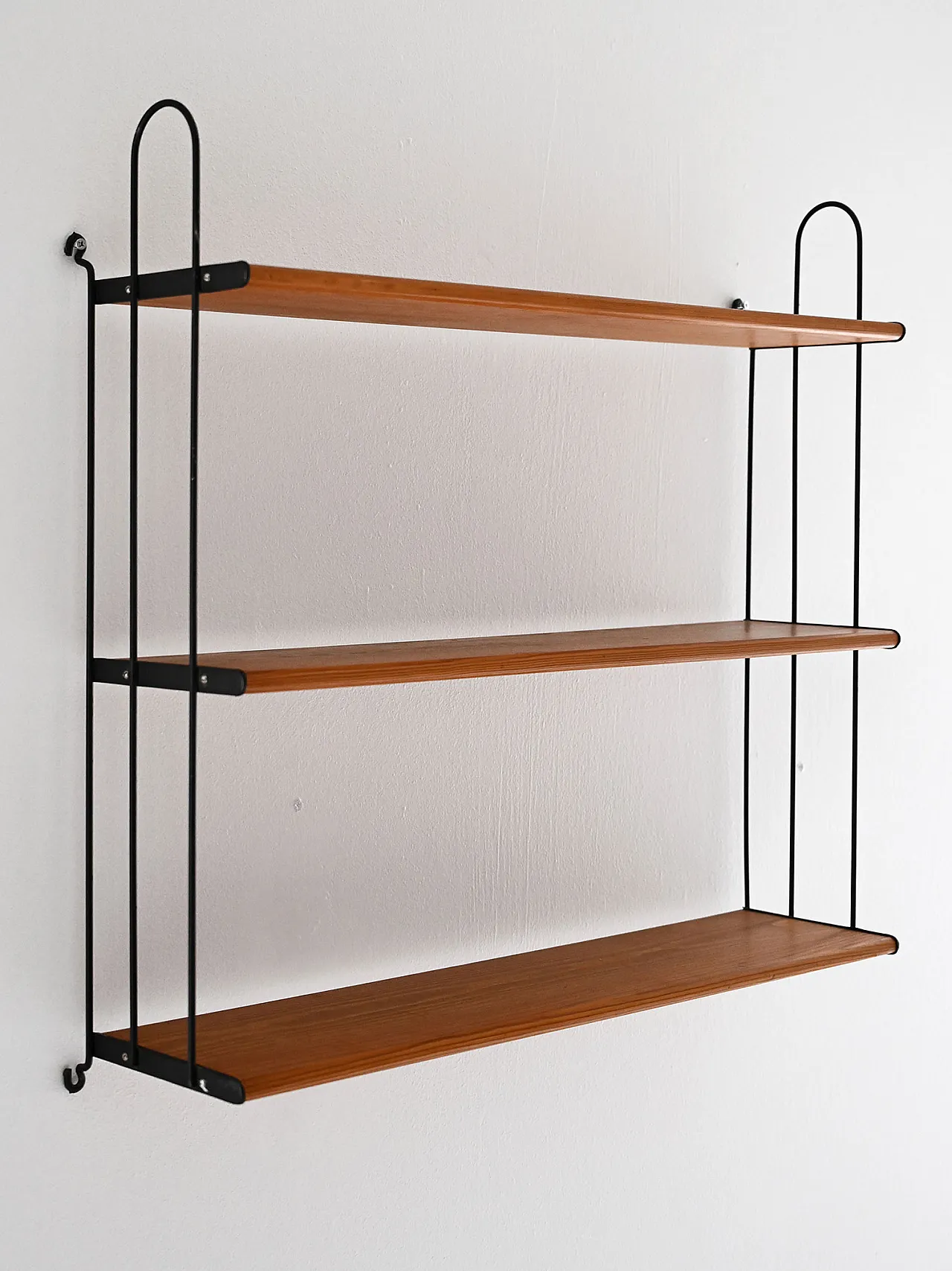 Scandinavian Hylla wall shelf in oak and iron, 1960s 4